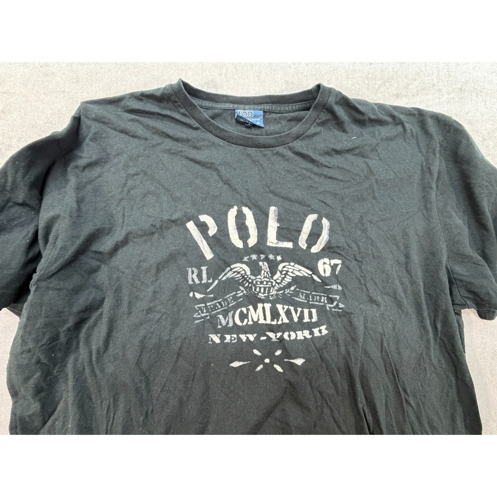 Vintage Polo Rlaph Lauren RL 67 MCMXVII New York Shirt‎ Size XL Black